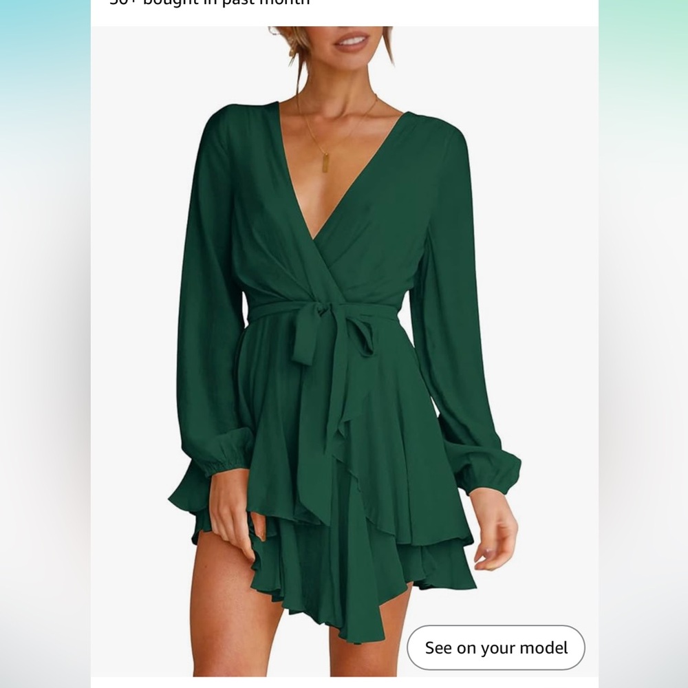 Green long sleeve dress, size small
